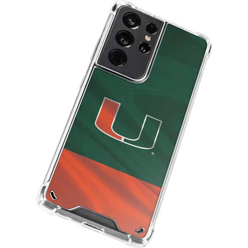 University of Miami Hurricanes Flag Galaxy S21 Ultra 5G Clear Case